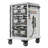 POWER TECHNOLOGIES Premium 36 Bay Secure Smart Charging Cart, USB-C 65W HUB and CABLES UK, MODEL- AC-SLIM-H65, SKU- CRT-SLM-S36L-U-H65C